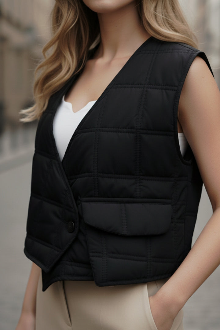Ink Black Quilted Vest