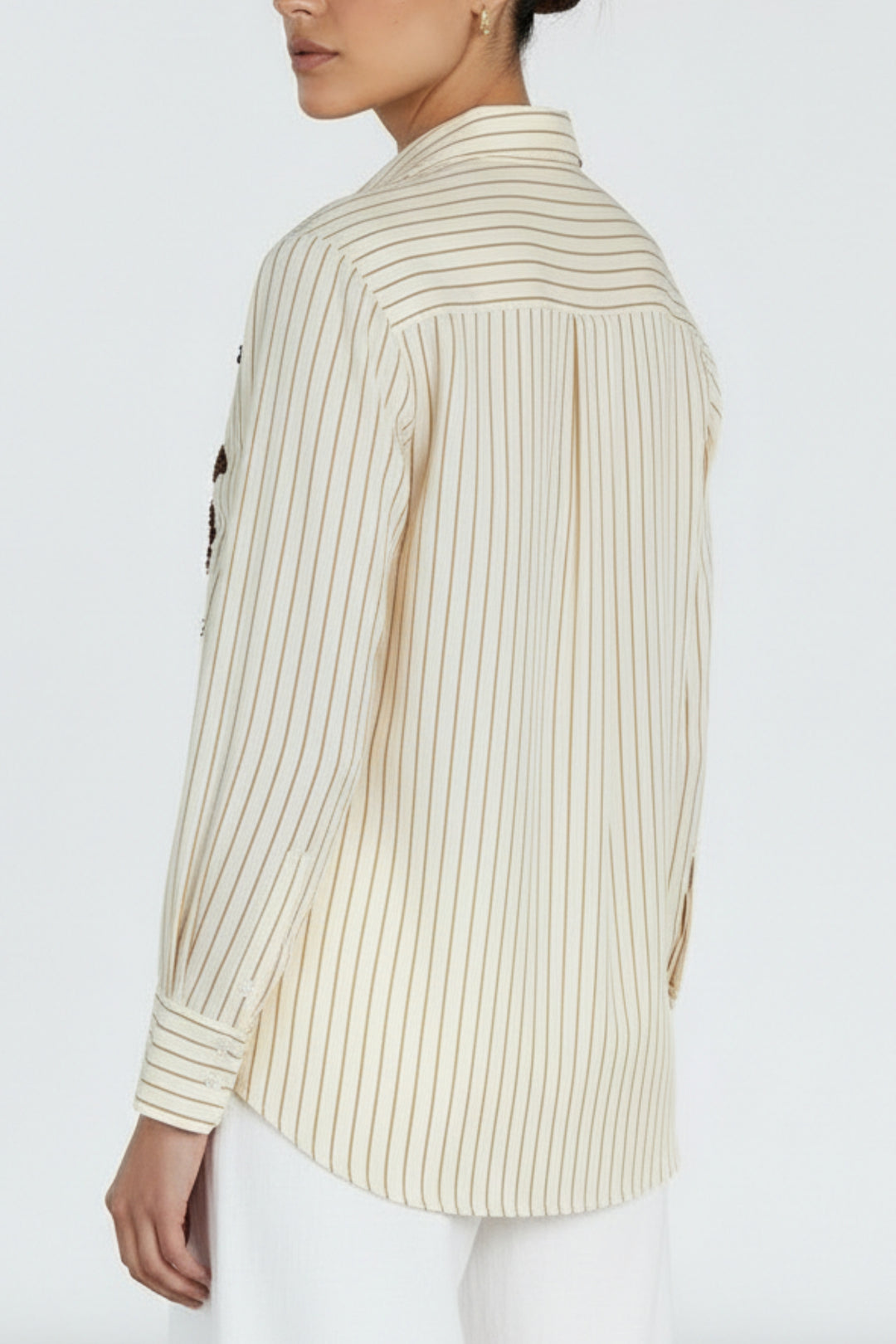 Butterscotch Embellished Striped Shirt