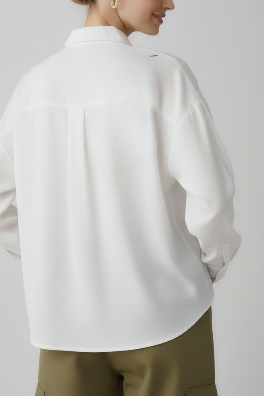 White Cotton Shirt With Bamboo Embroidery