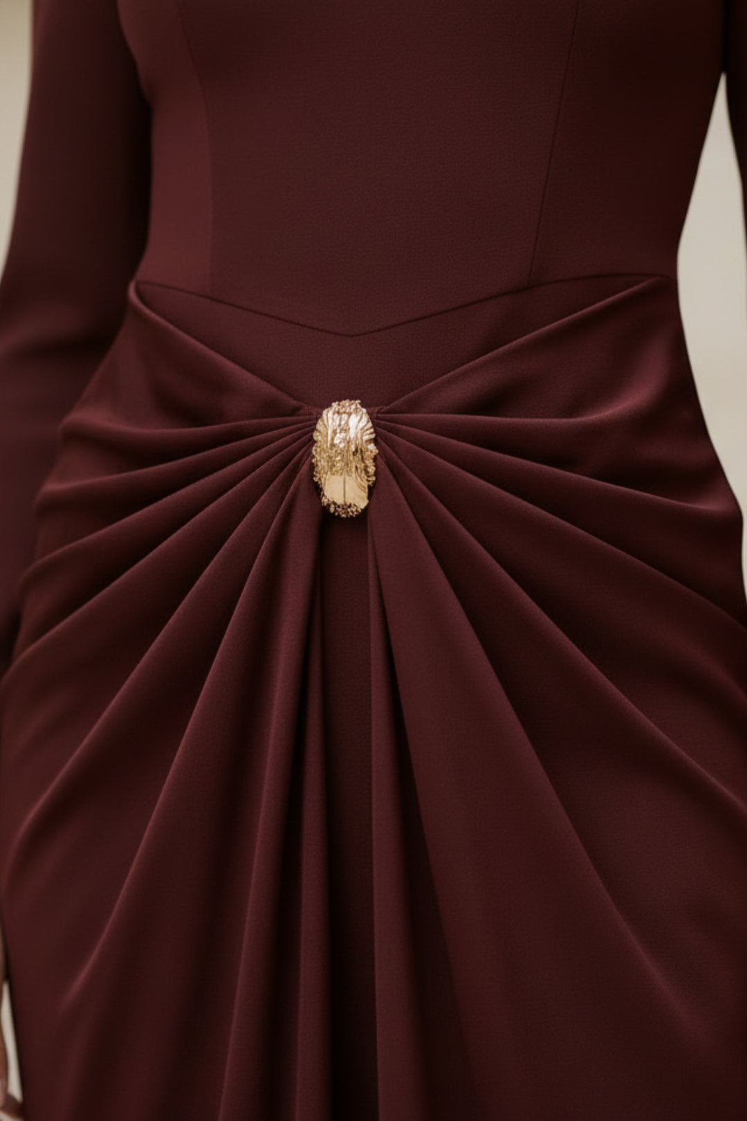 Imperial Maroon Draped dress
