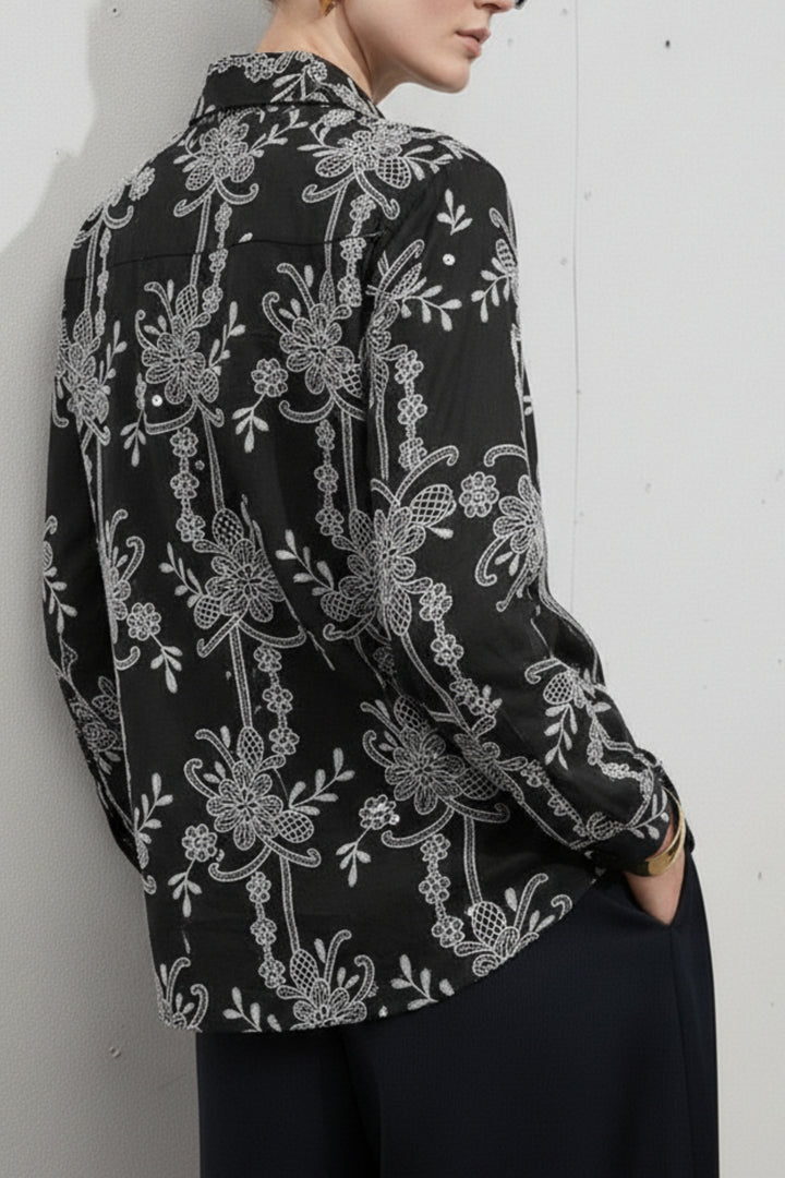 Royal Black Embellished Shirt