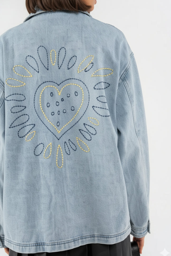 Skyline Stitch Denim Shacket