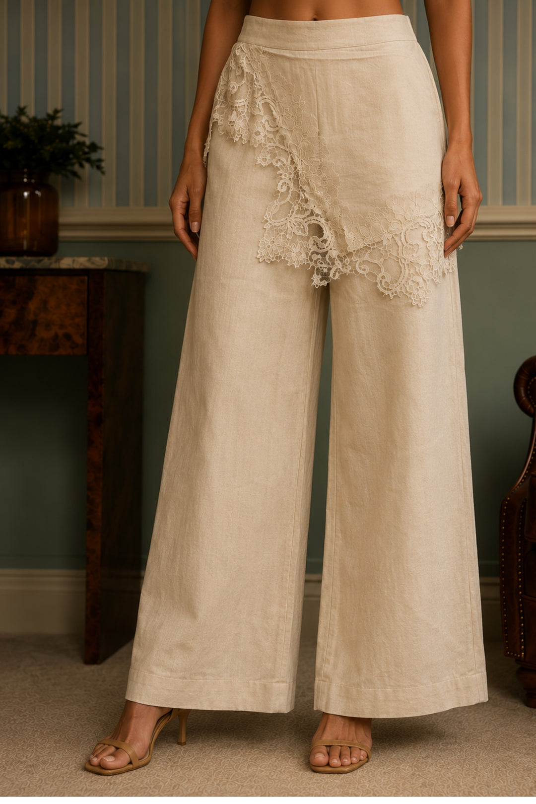 Vanilla Linen Lace Co-ord