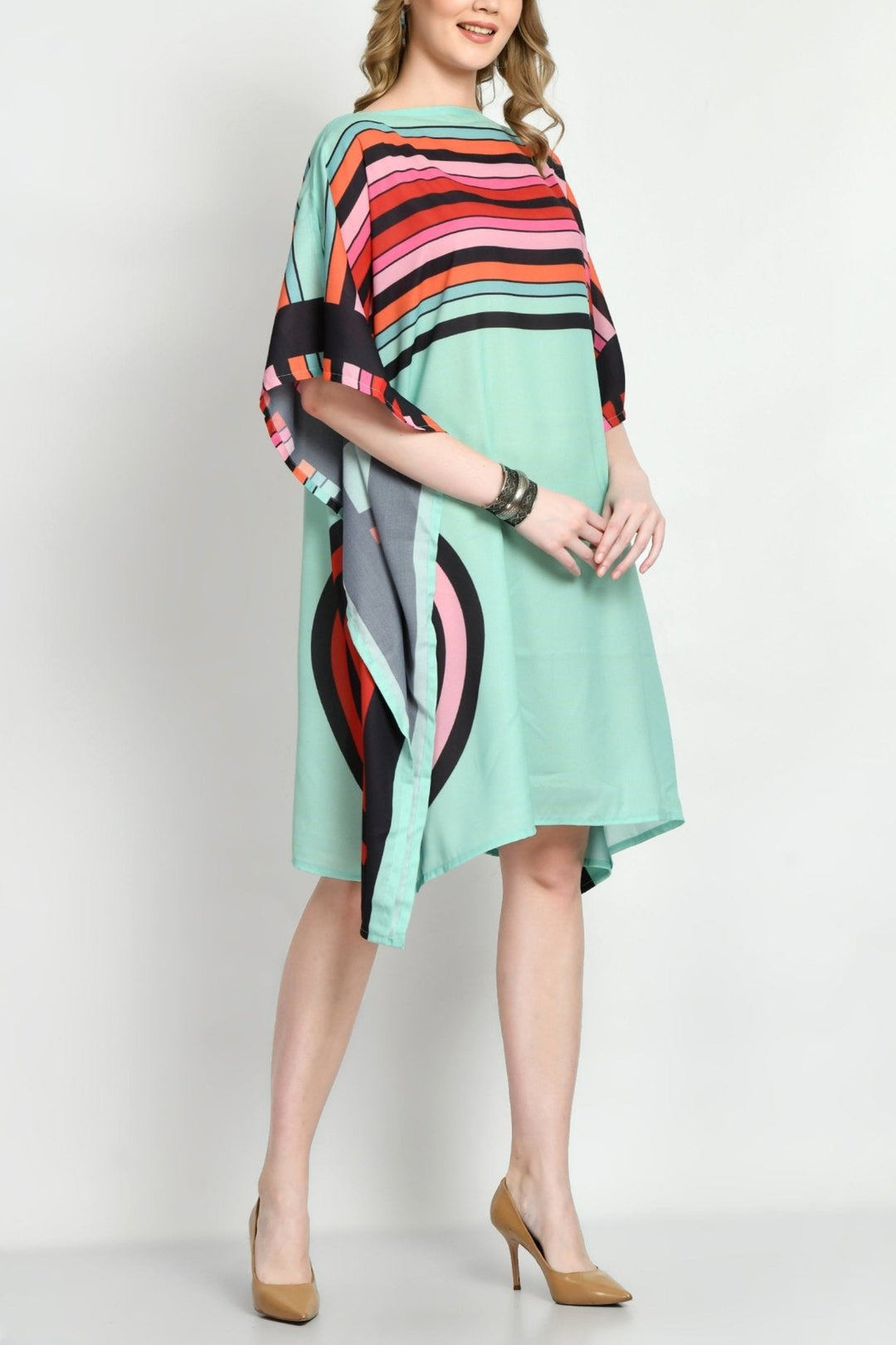 Green Breezy Kaftan Dress