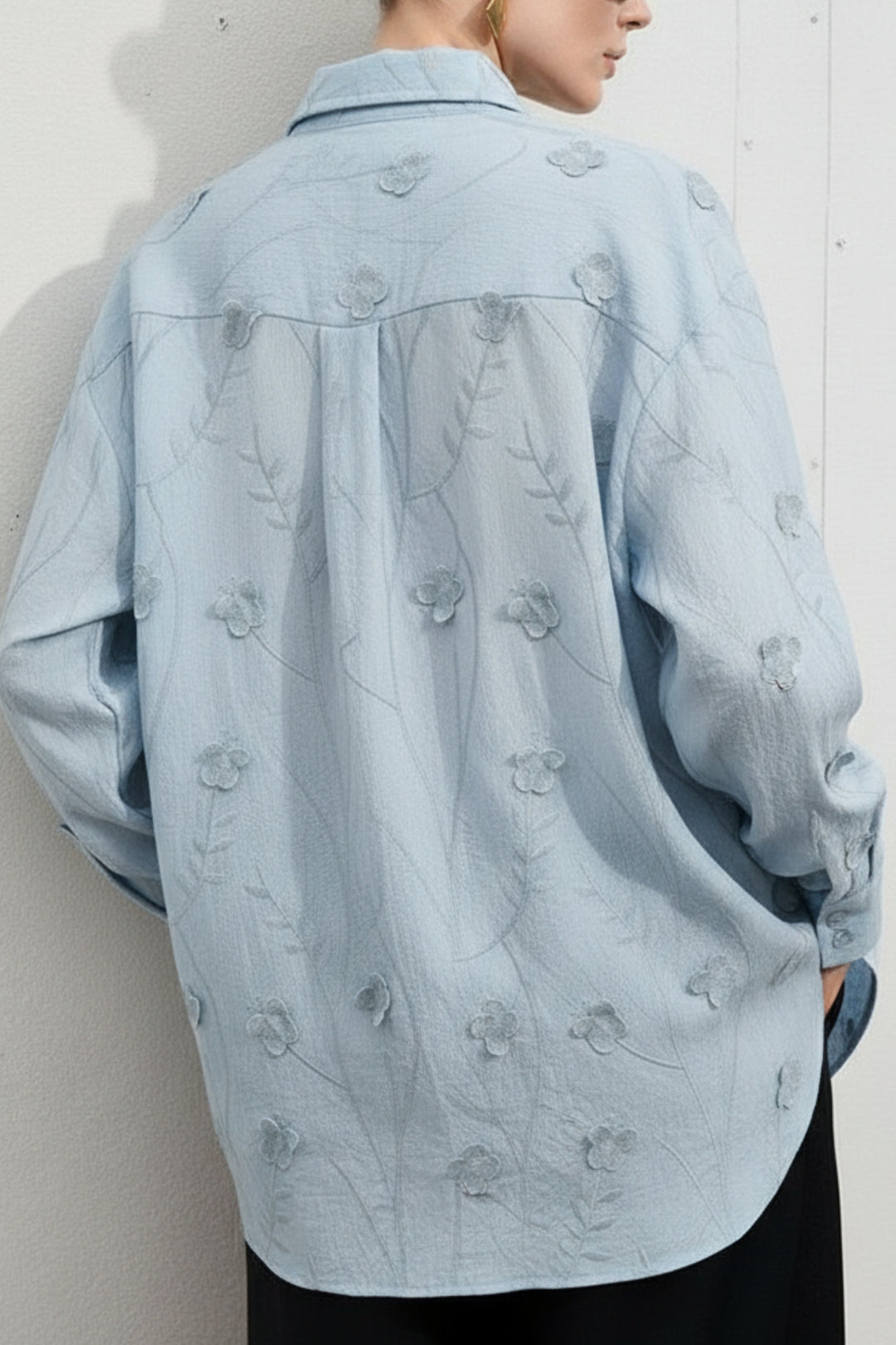 Fairy Blue Embroidered Shirt