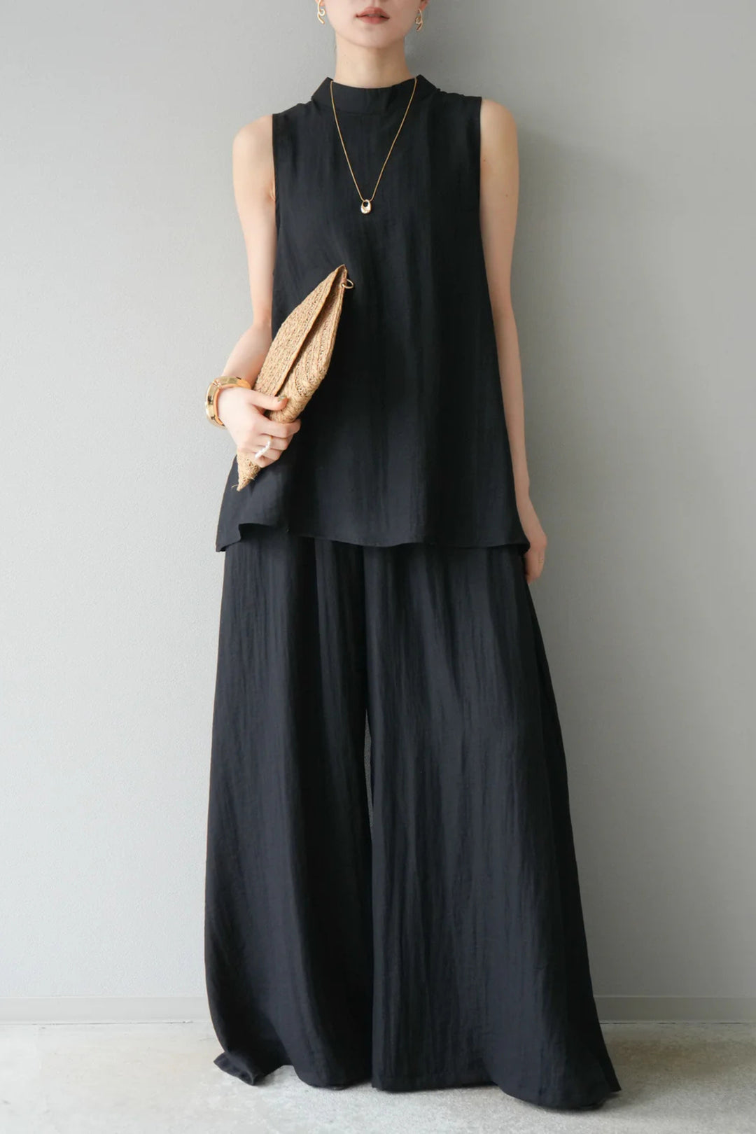 Black Back slit Comfort Co-Ord Set