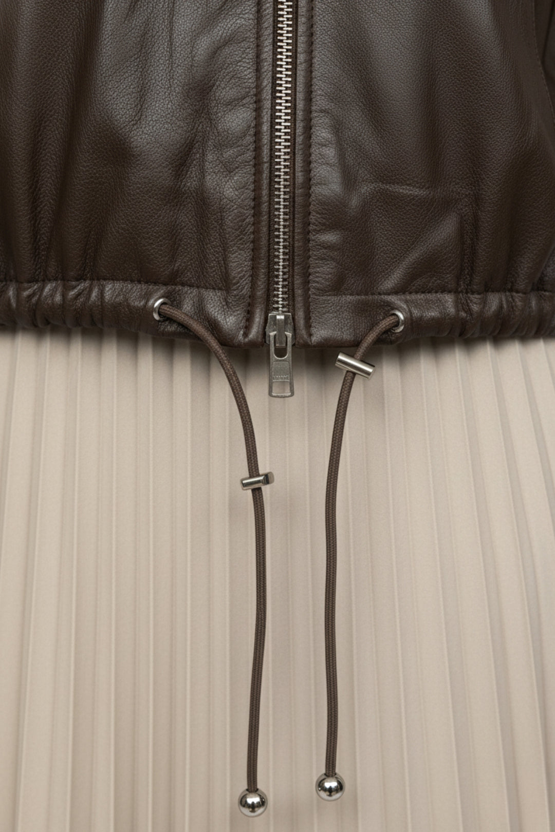Brown Luxe Zip Leather Jacket