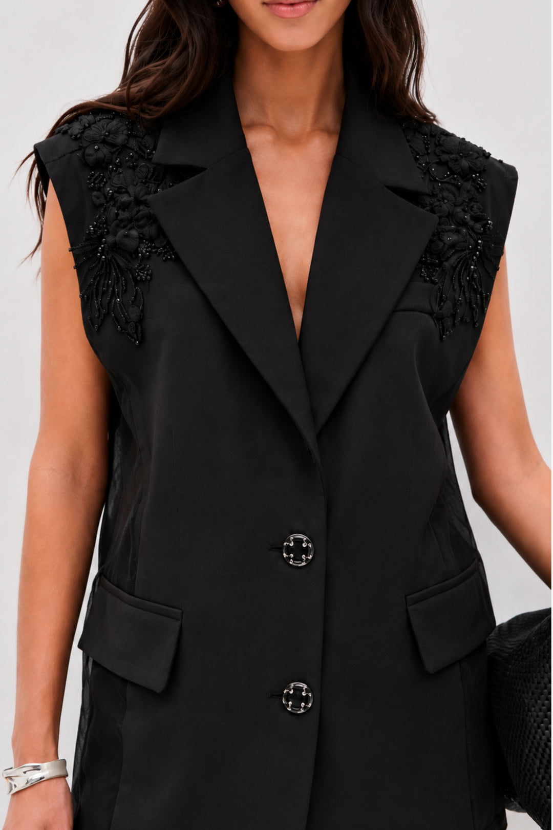 Noir Embellished Vest