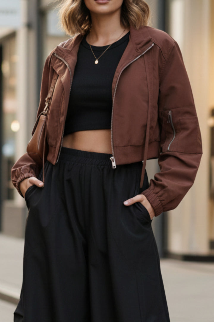 Rustique Cropped Bomber Jacket