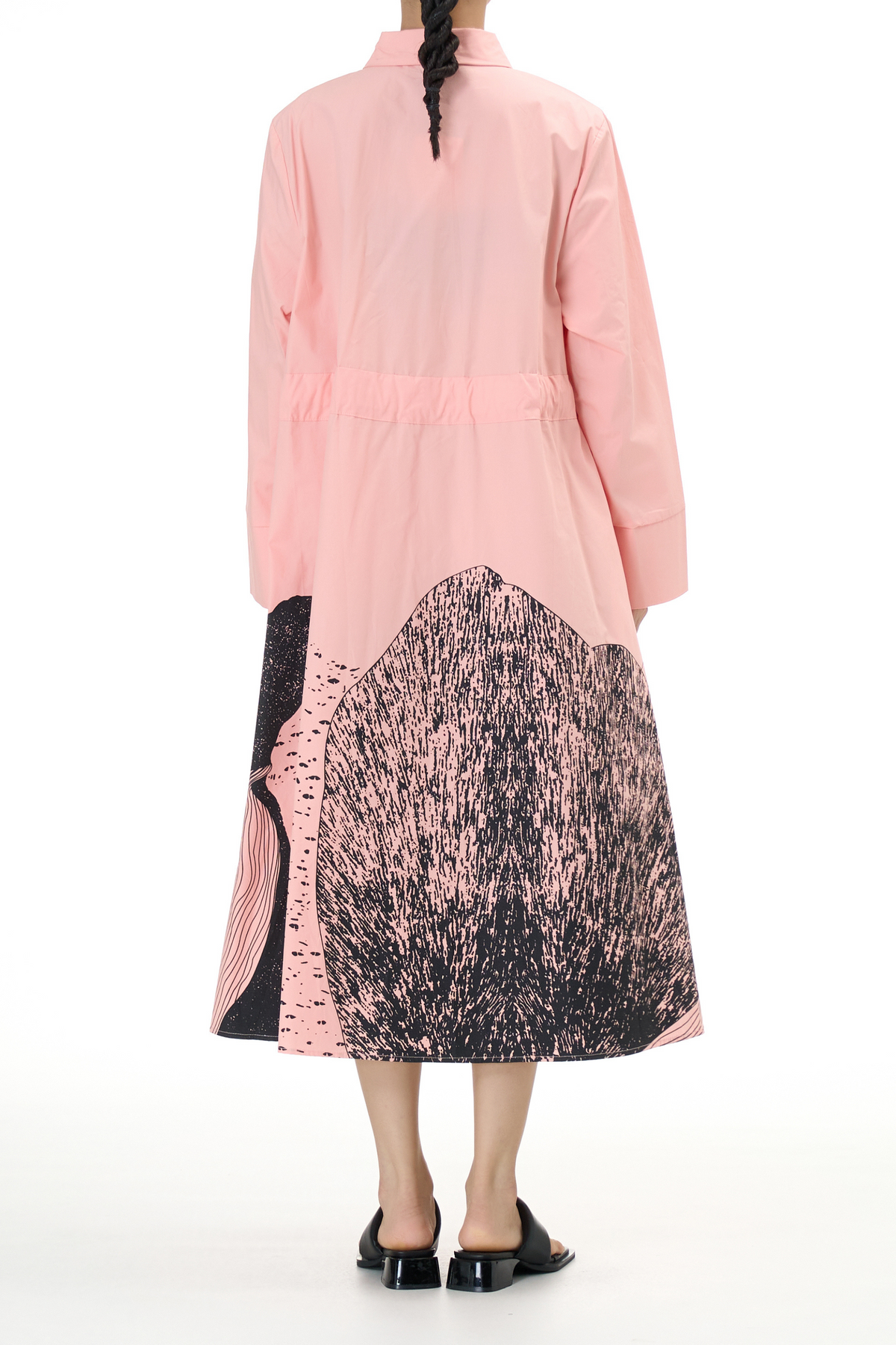 Peach Fuzz Belted Shirt Dress