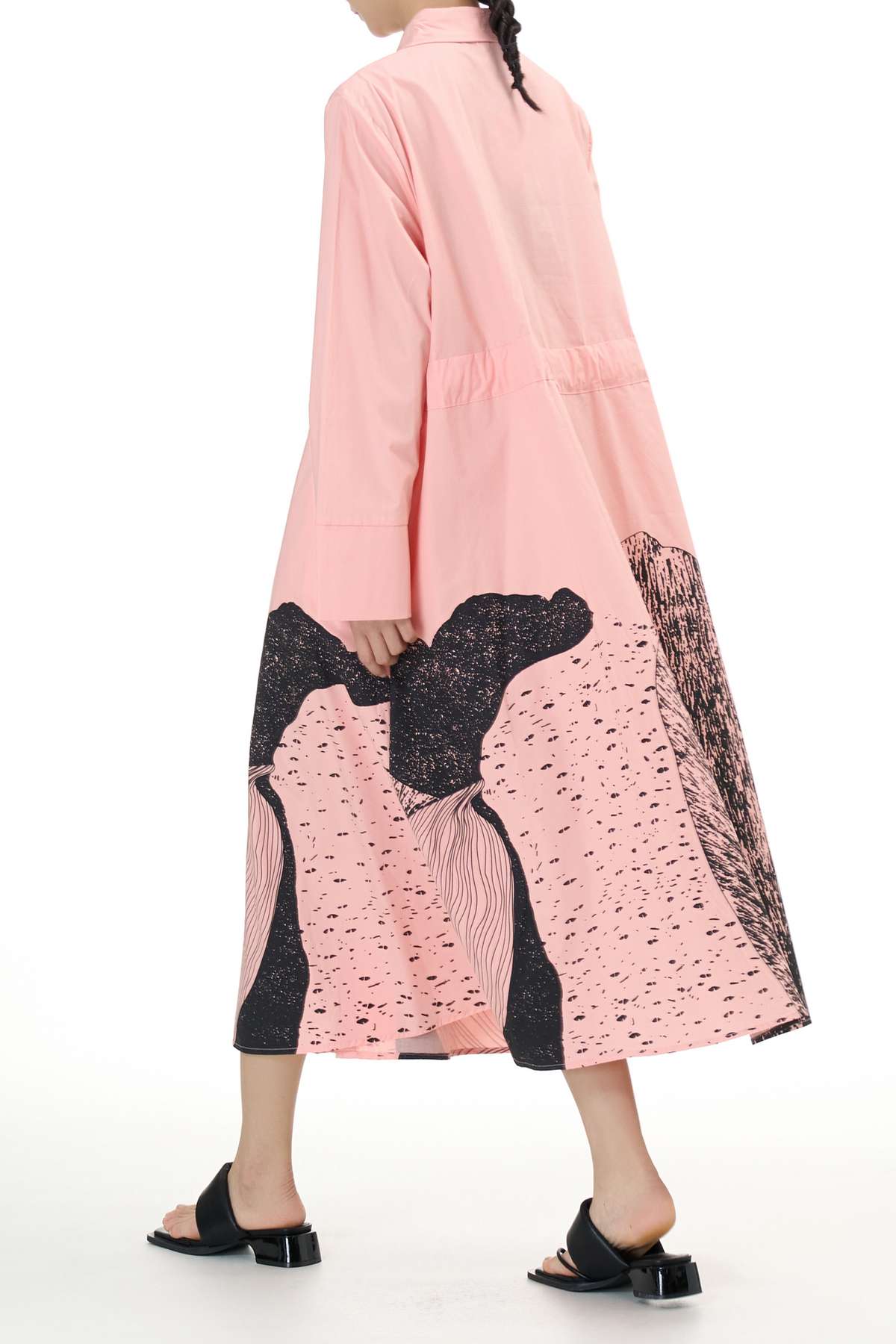Peach Fuzz Belted Shirt Dress