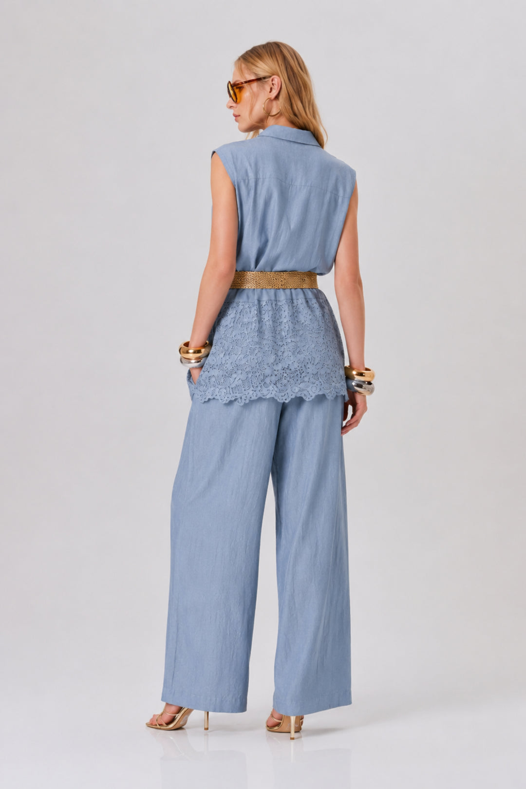 Seafoam Belted Lace Co-ord