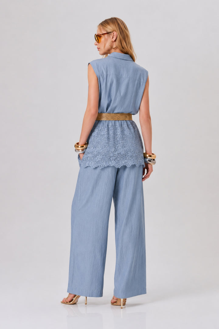 Seafoam Belted Lace Co-ord