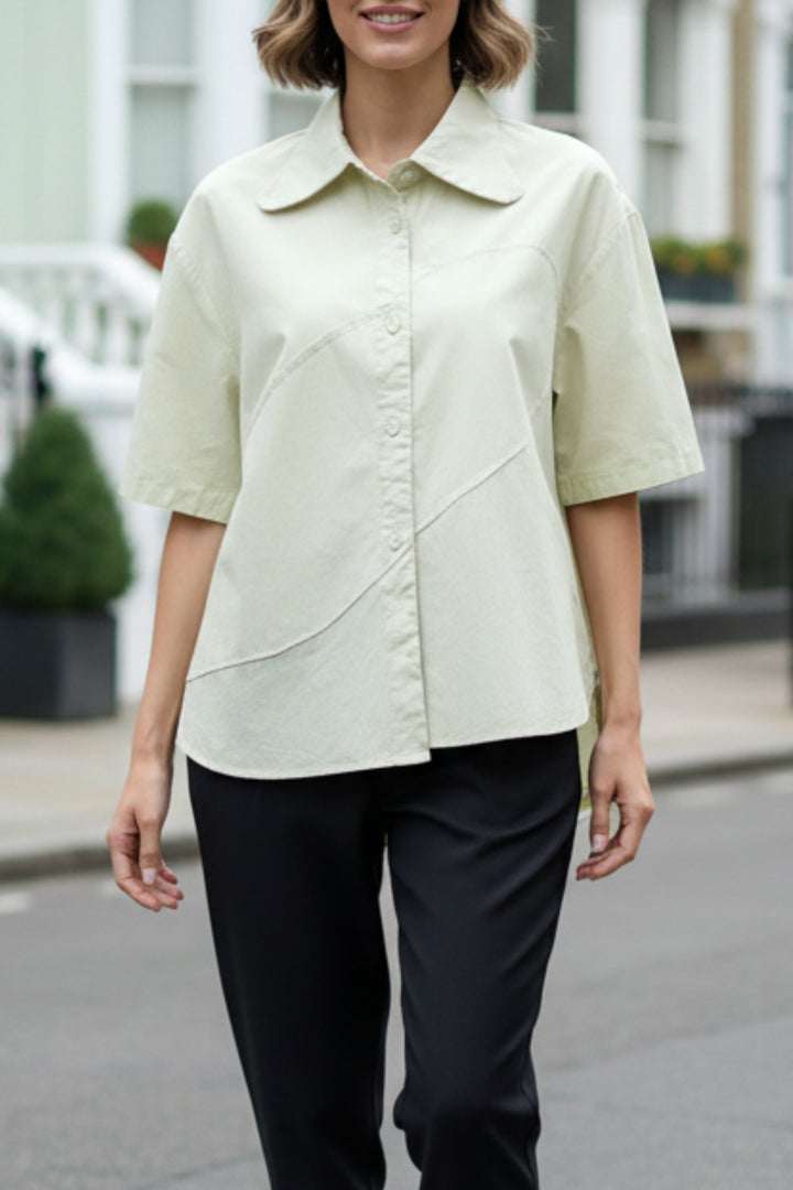 Lime Cream Cotton Shirt