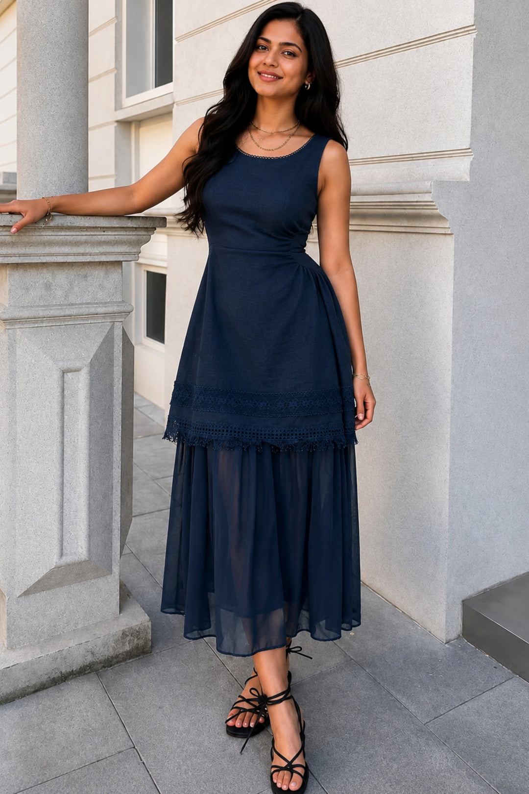 Angelic Navy Blue Dress