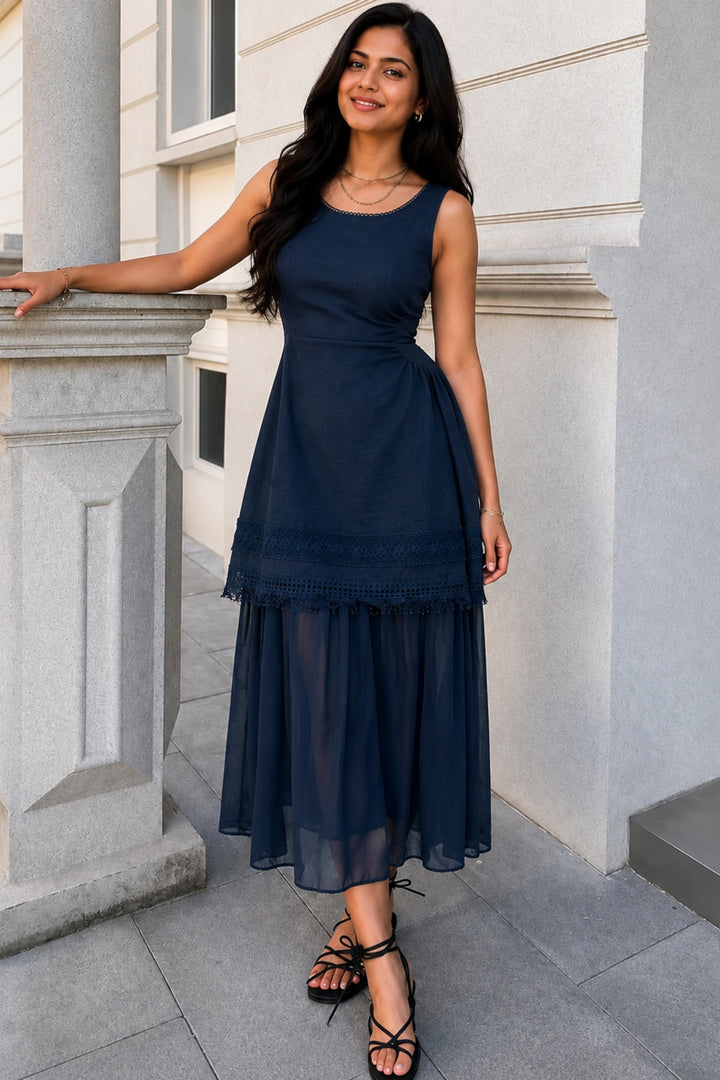 Angelic Navy Blue Dress