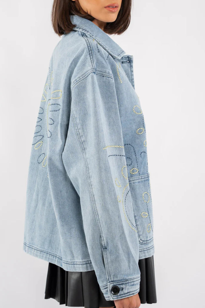 Skyline Stitch Denim Shacket
