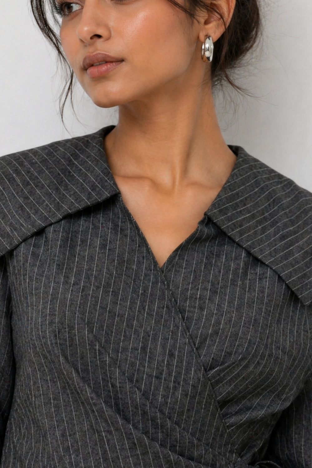 Oversized statement collar shirt