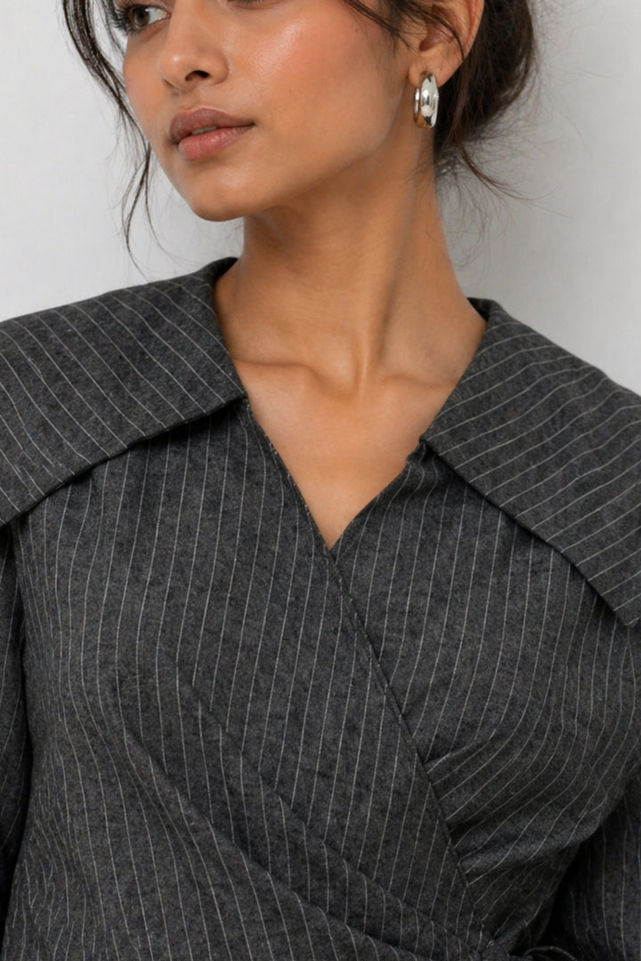 Oversized statement collar shirt