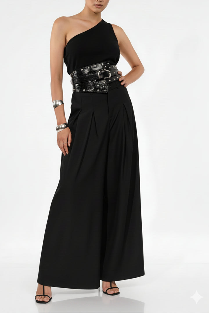 Carmen Black Pleated Trousers