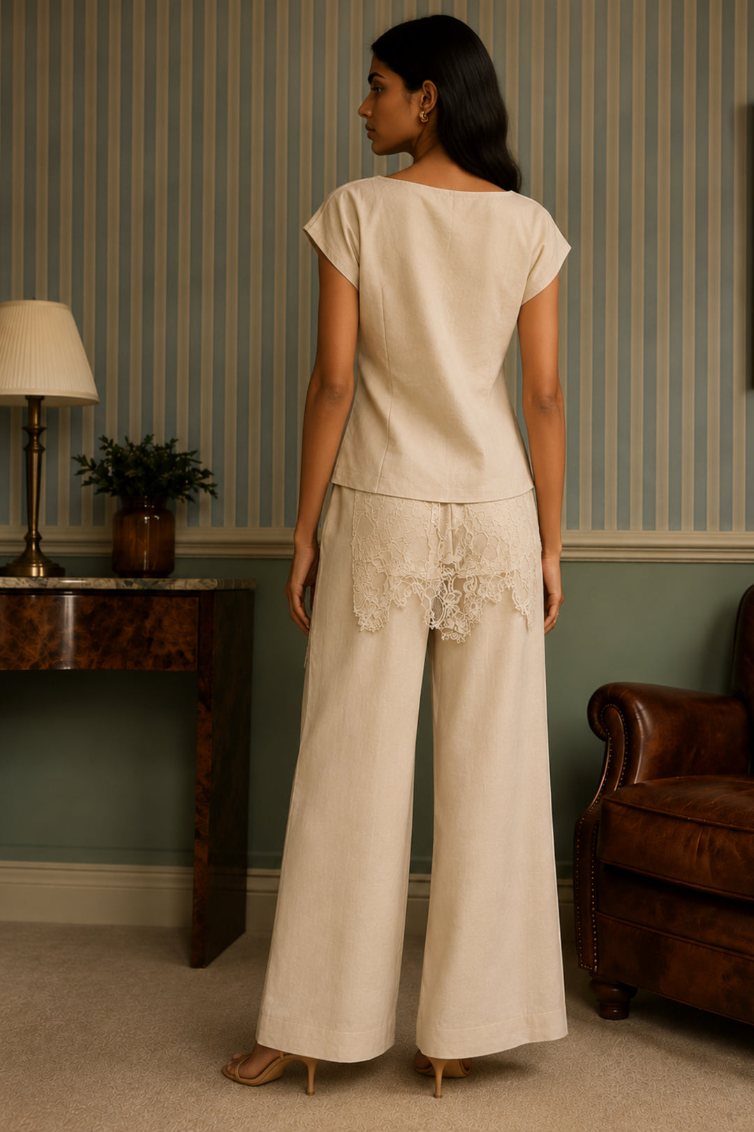 Vanilla Linen Lace Co-ord