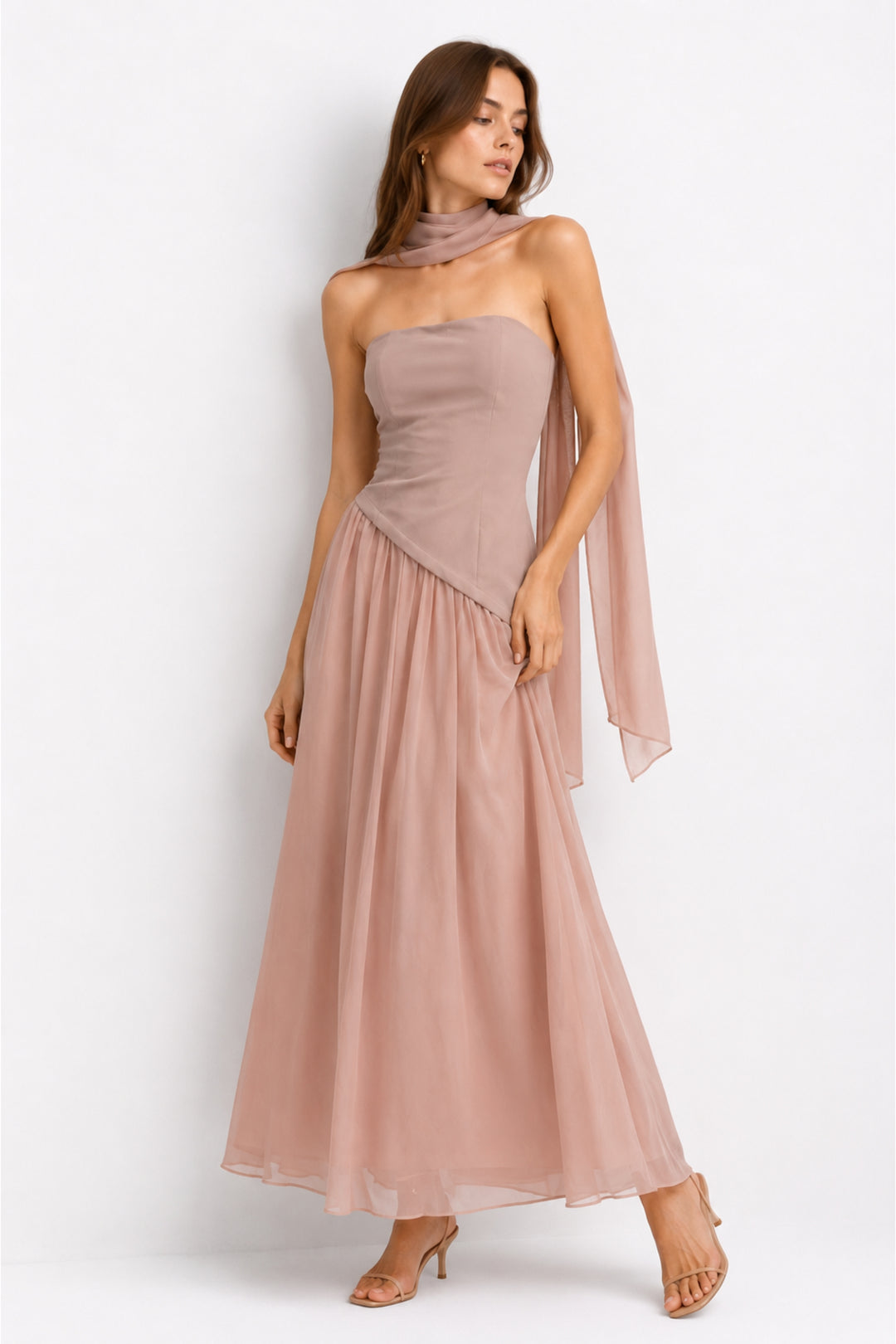 Pink Aura Strapless Dress