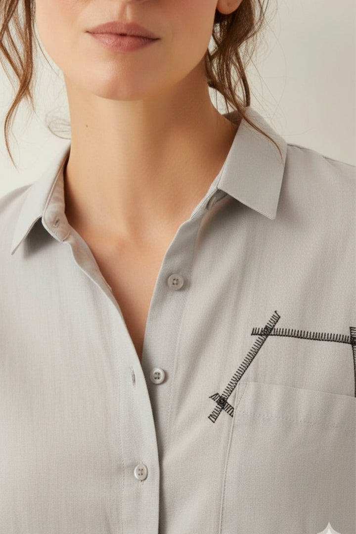 Drizzle Grey Summer Shirt