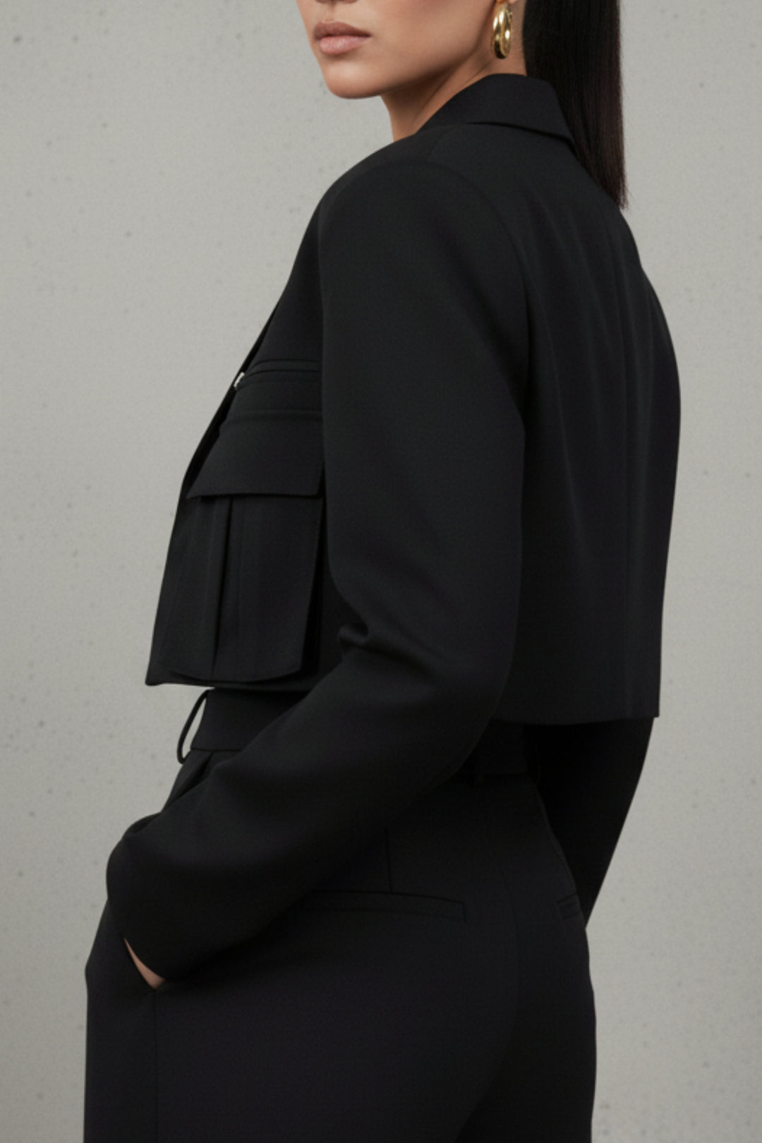 Carbon Street Swagger Cropped Blazer