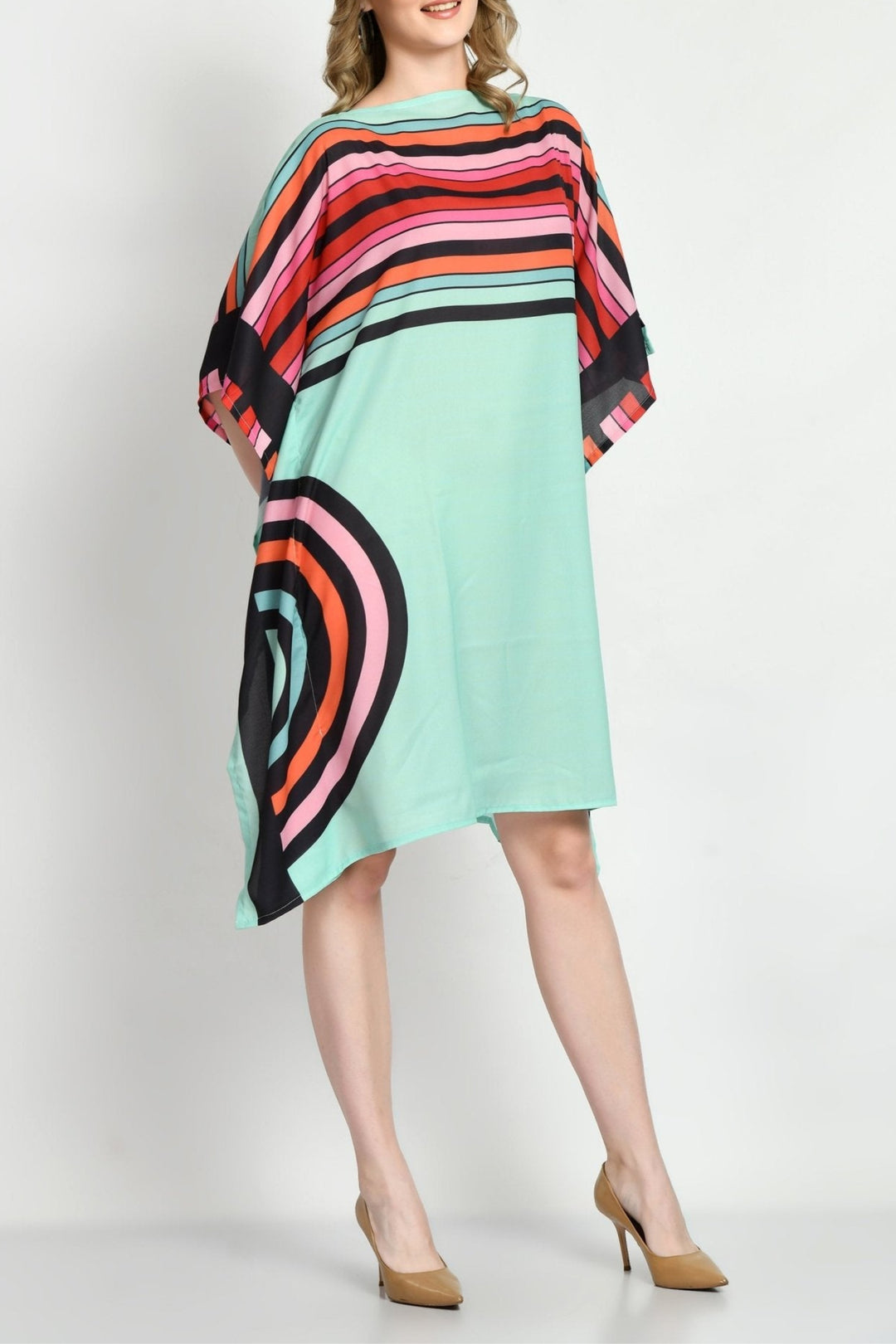 Green Breezy Kaftan Dress