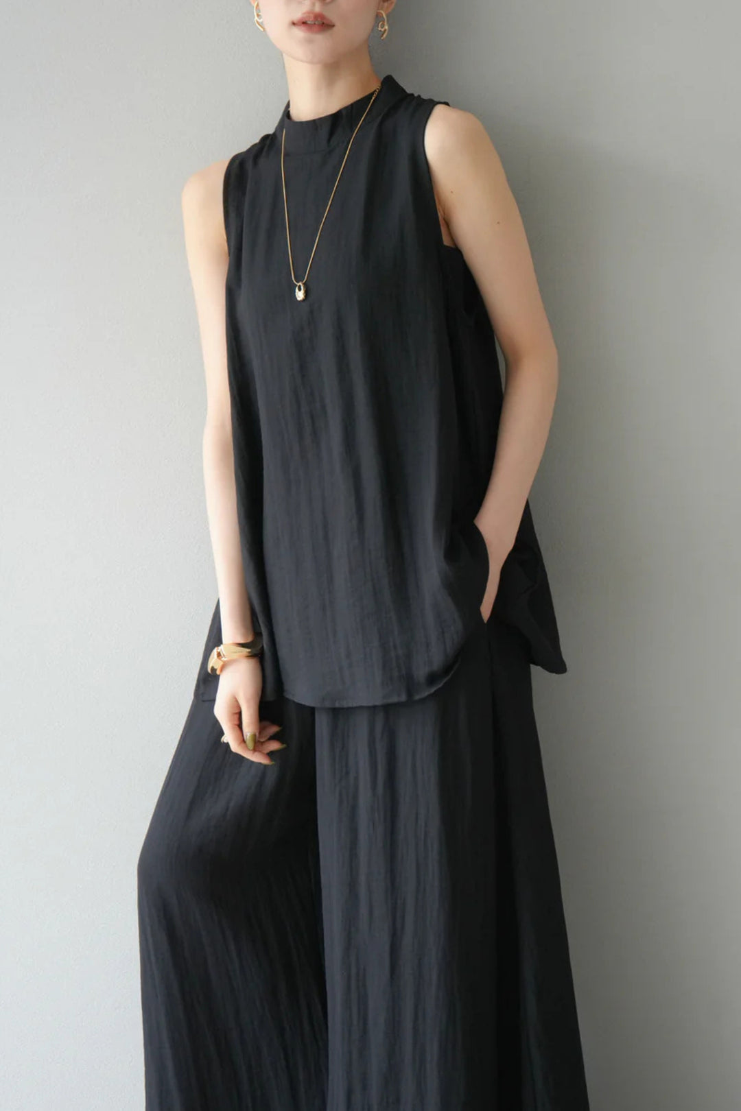 Black Back slit Comfort Co-Ord Set