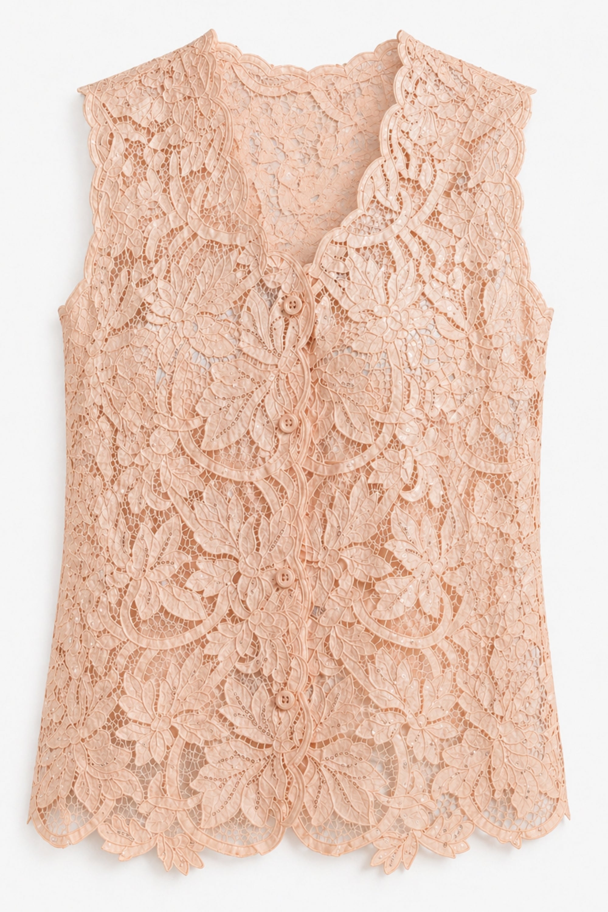 Soft Petal Lace Top for Women | Elegant Floral Lace Sleeveless Top