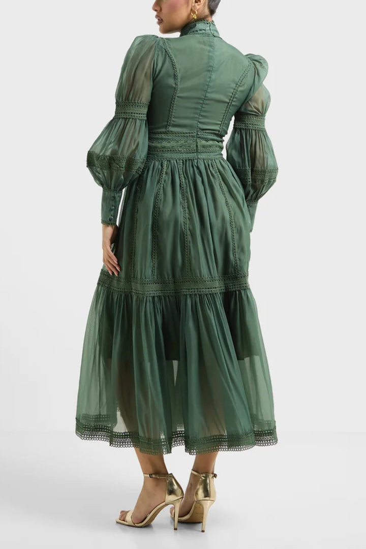 Wimbledon Green Cutwork Dress