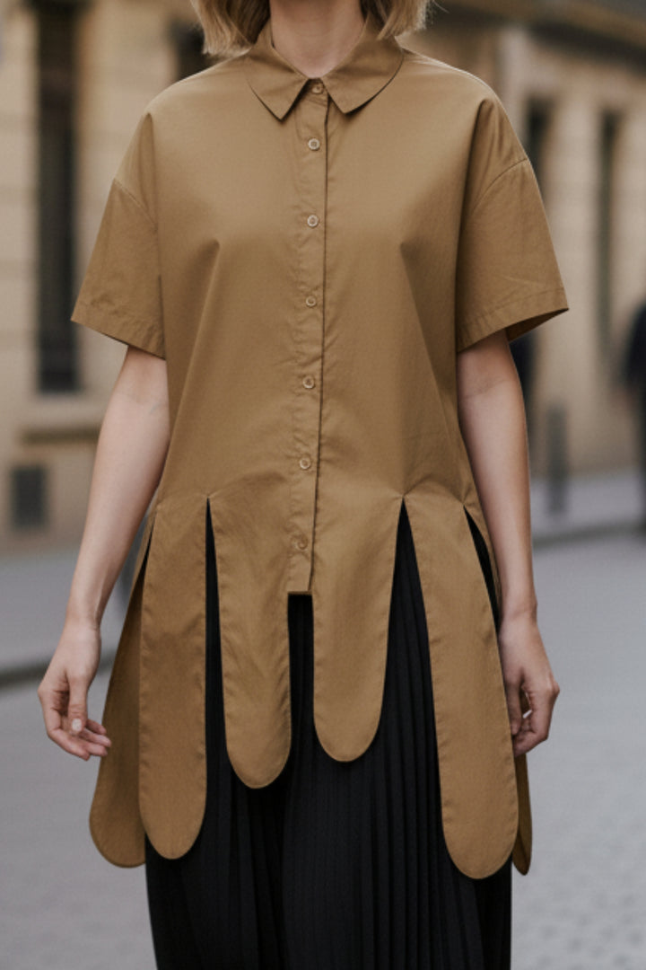 Sand Drift Asymmetric Hem Shirt