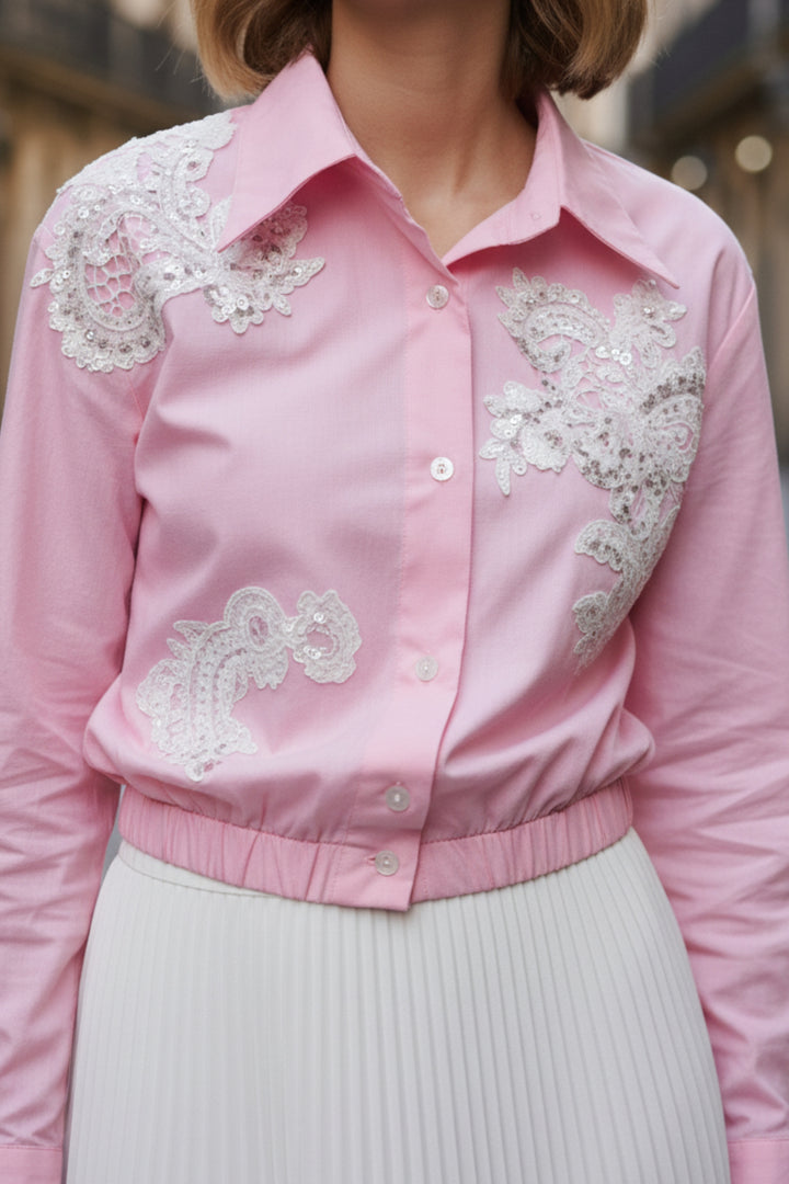 Princess Pink Pearl Embroidered Shirt