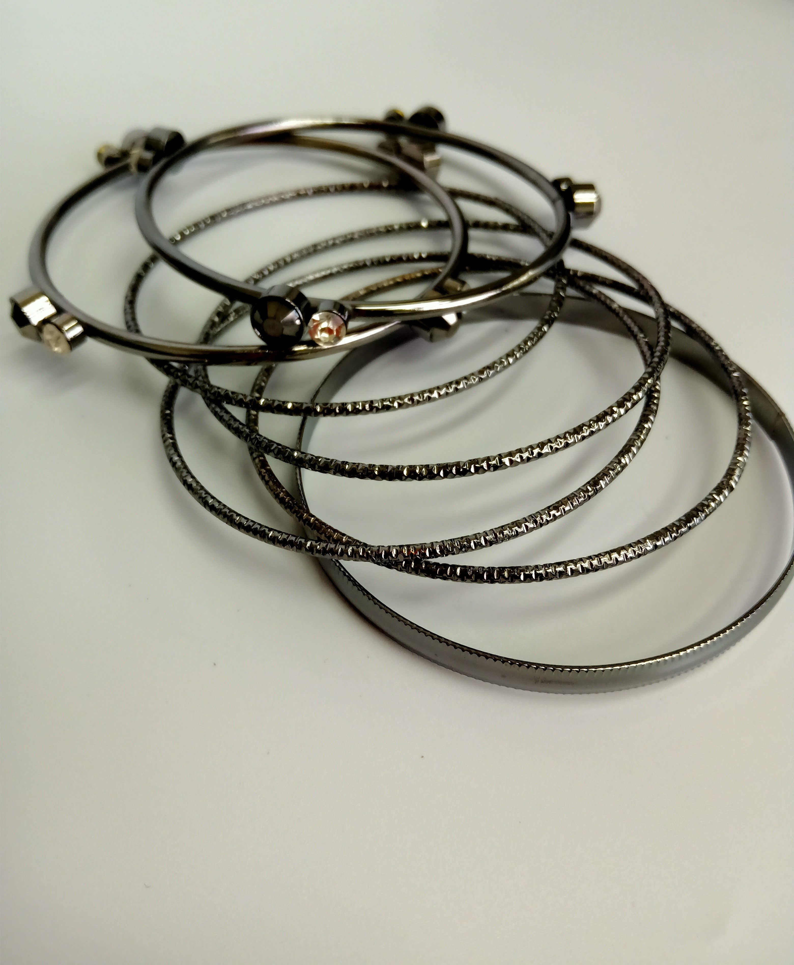 Vintage Mexican Bangles Set Bracelets Set of 3 Silver Tone Metal Old - Ruby  Lane
