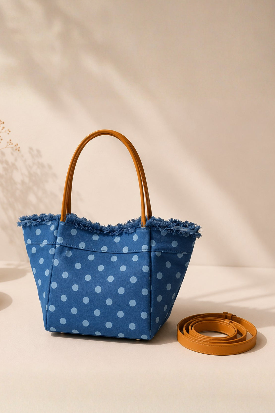Polka Denim Belle Bag
