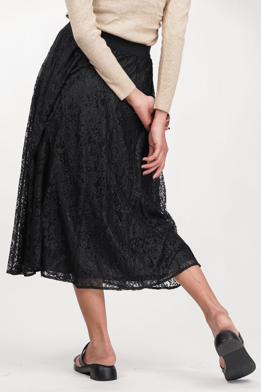 Black Veiled Net Skirt