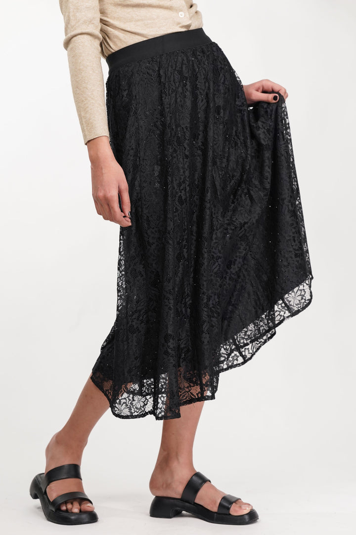 Black Veiled Net Skirt