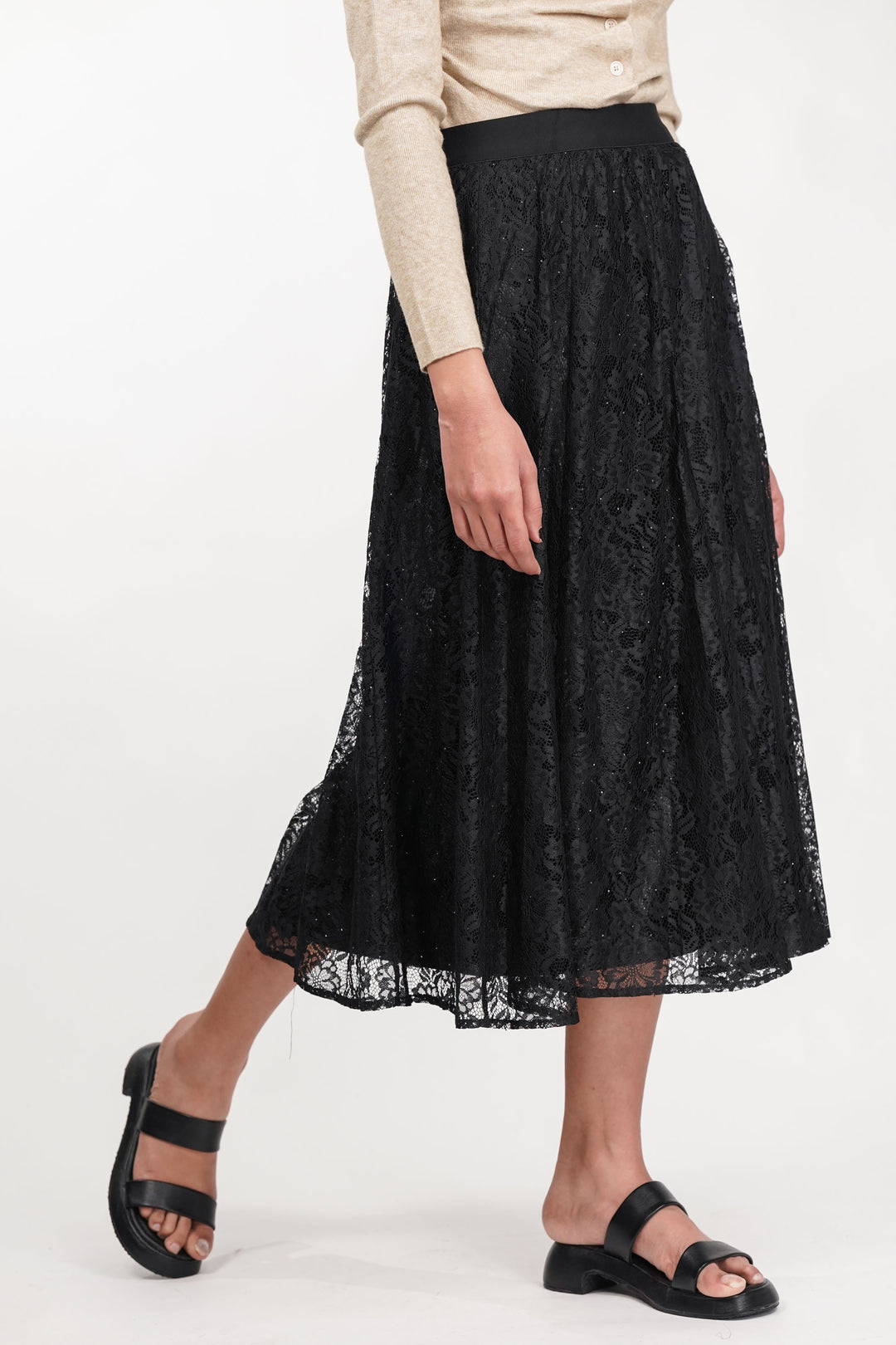 Black Veiled Net Skirt