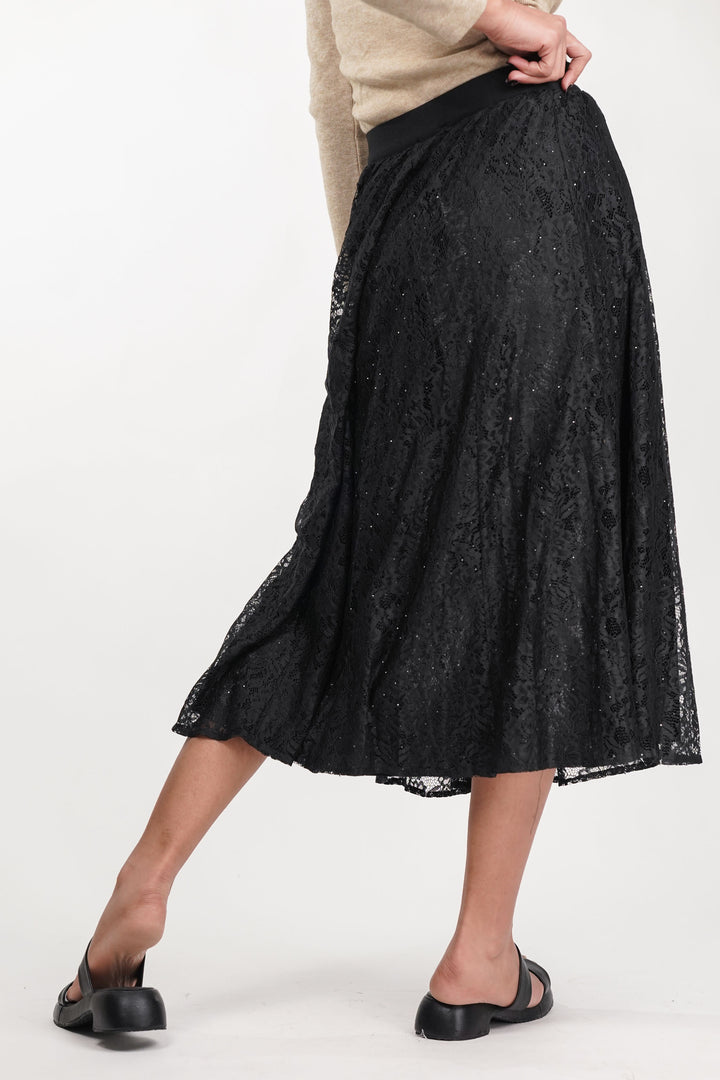 Black Veiled Net Skirt