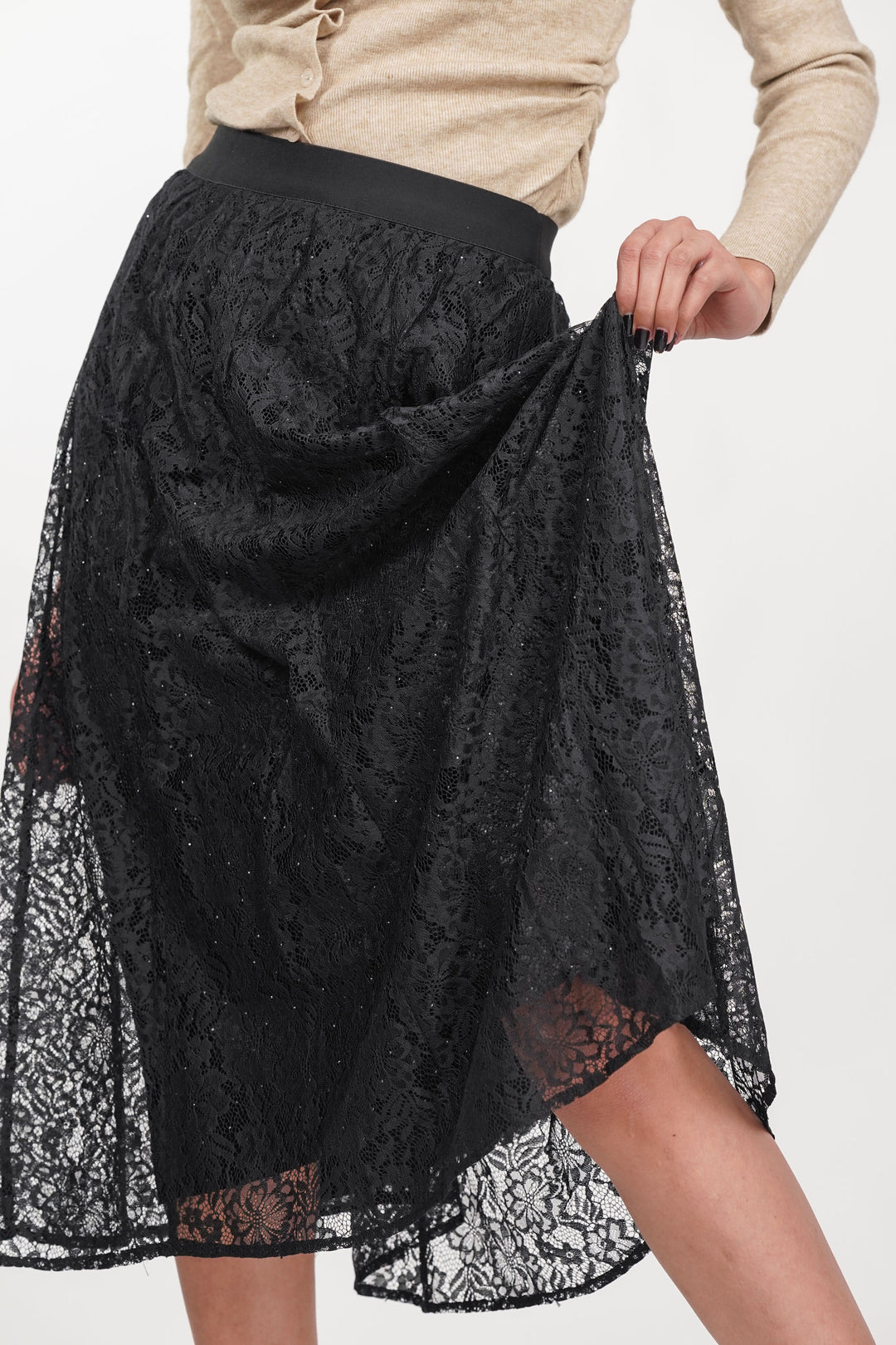 Black Veiled Net Skirt