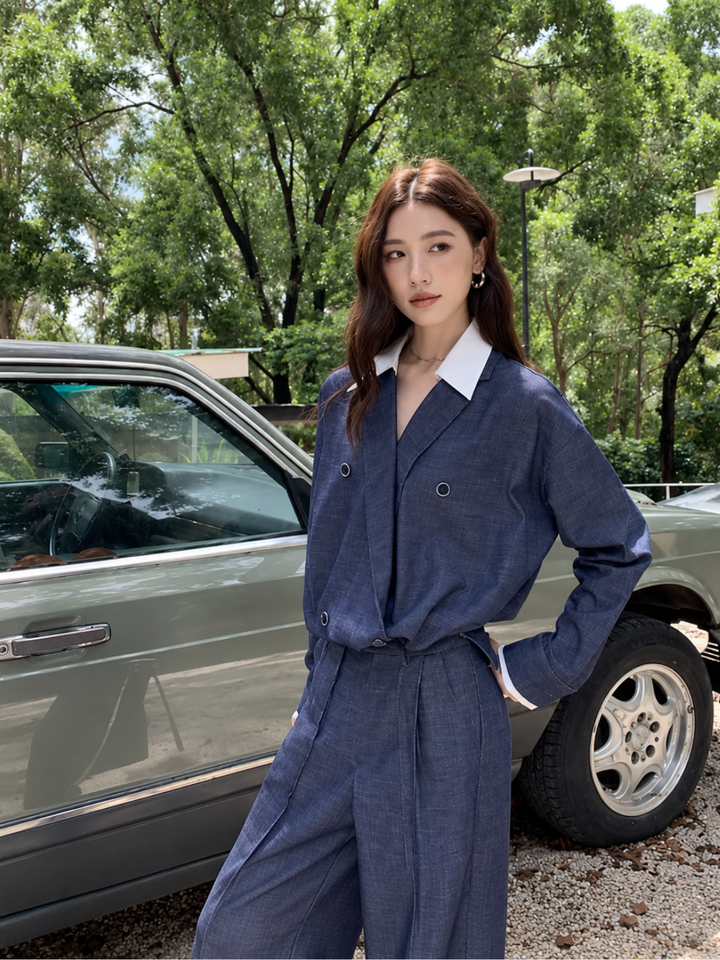 Bianca Collared Denim Co-ord Set