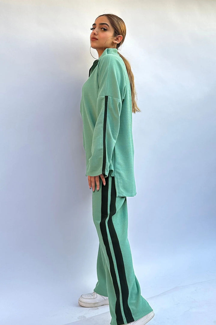 Chic Green Zipper Outfit Online