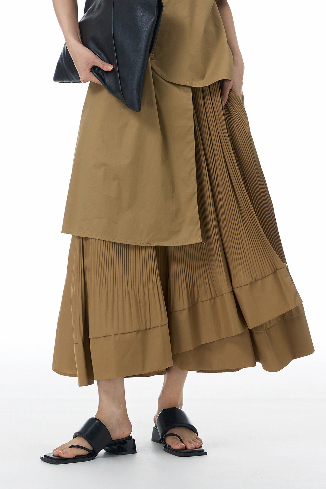 Golden Sand Pleat Skirt