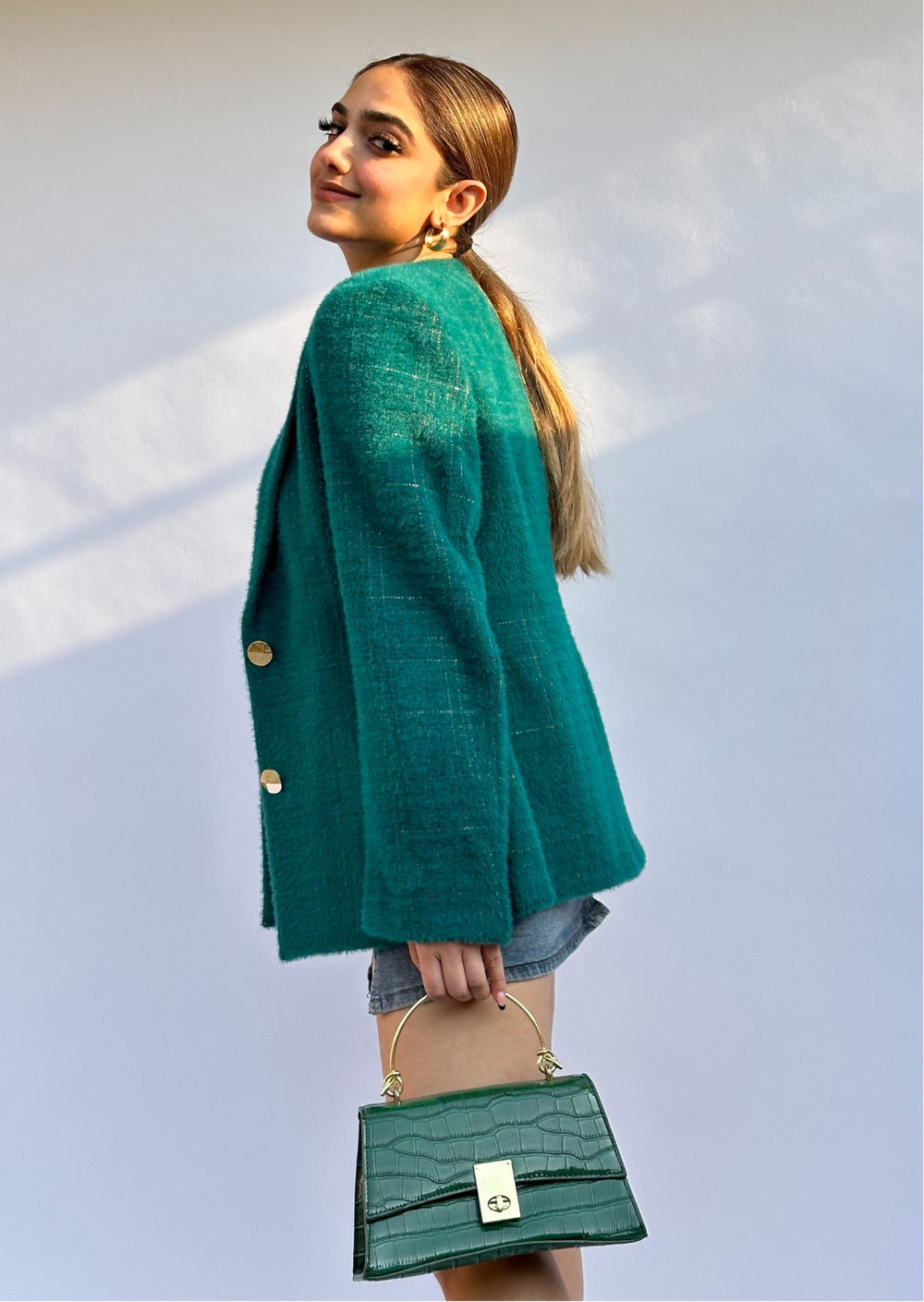 Green blazer for women