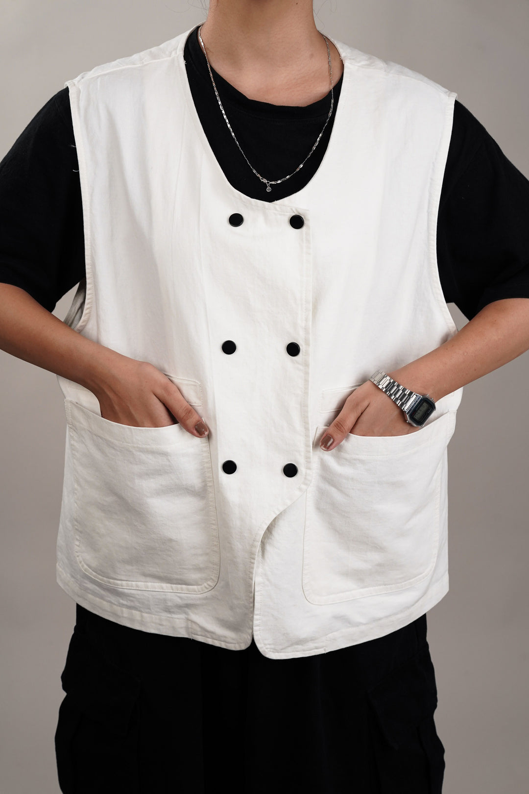 Women's double-breasted vest summer fashion