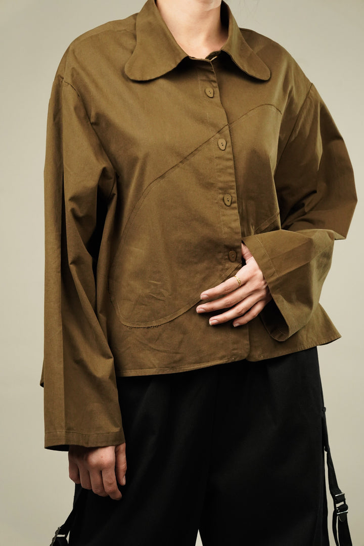 Mysterious Olive Oversized Shirt