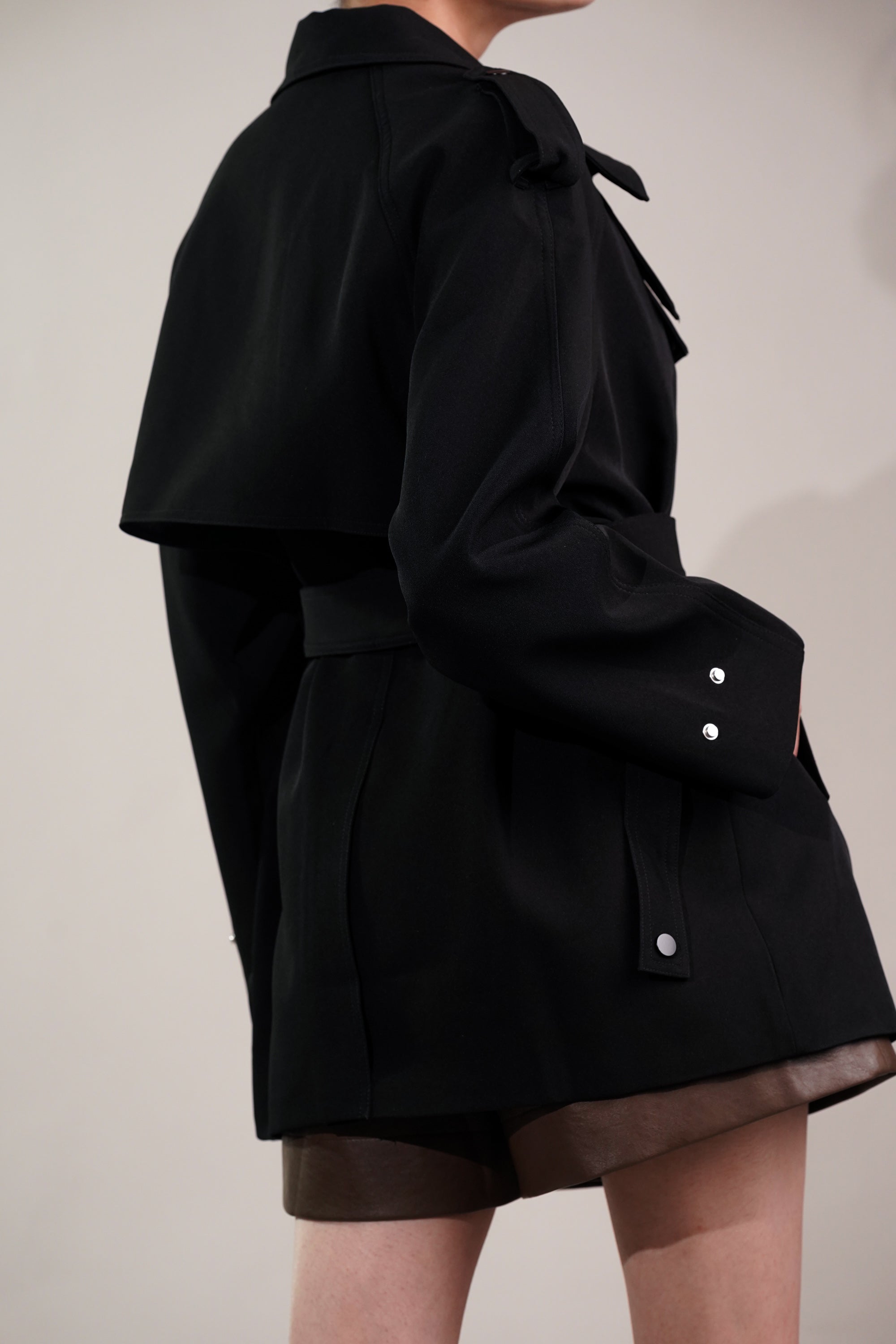 Coal Black Short Trench Coat | Buy Now! – Nolabels