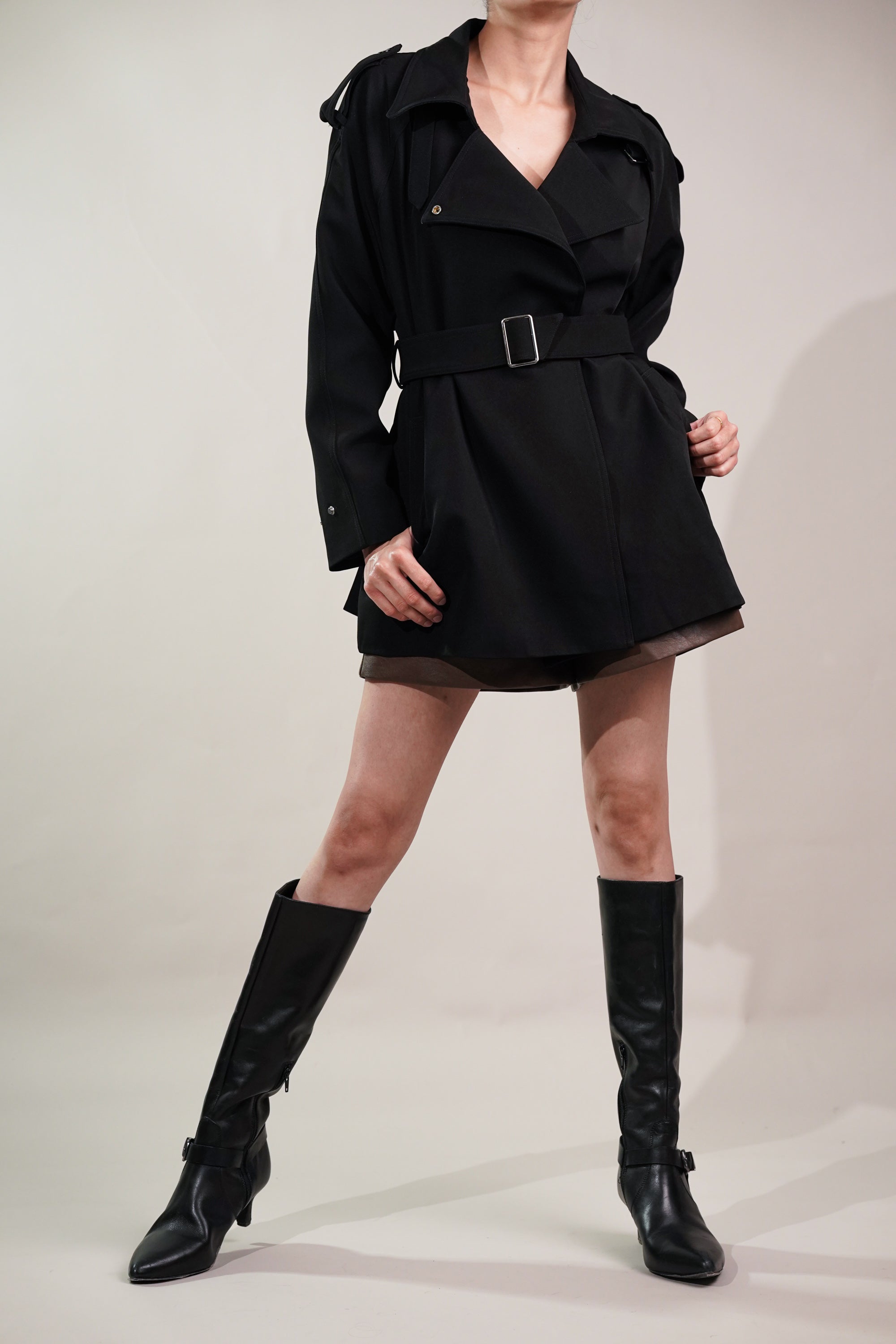 Coal Black Short Trench Coat | Buy Now! – Nolabels