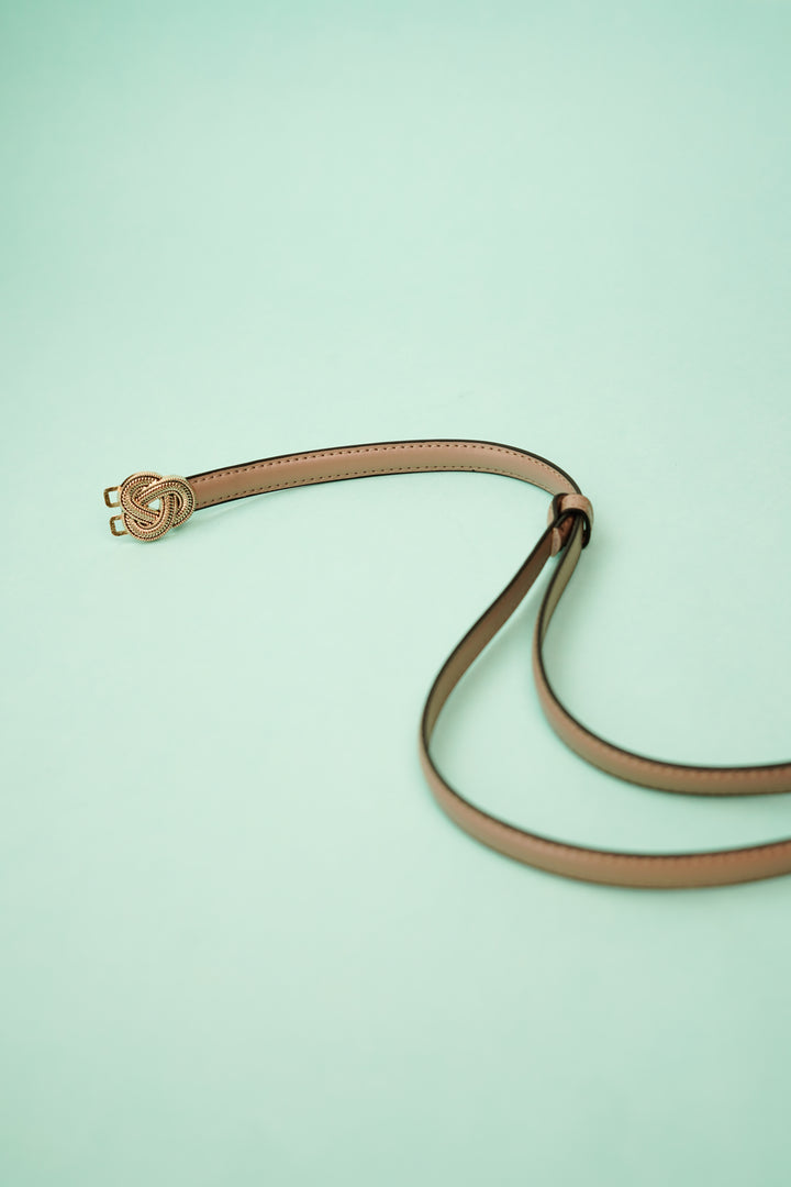 Chic and Sleek Long Lines of Knot Buckle Waist Belt